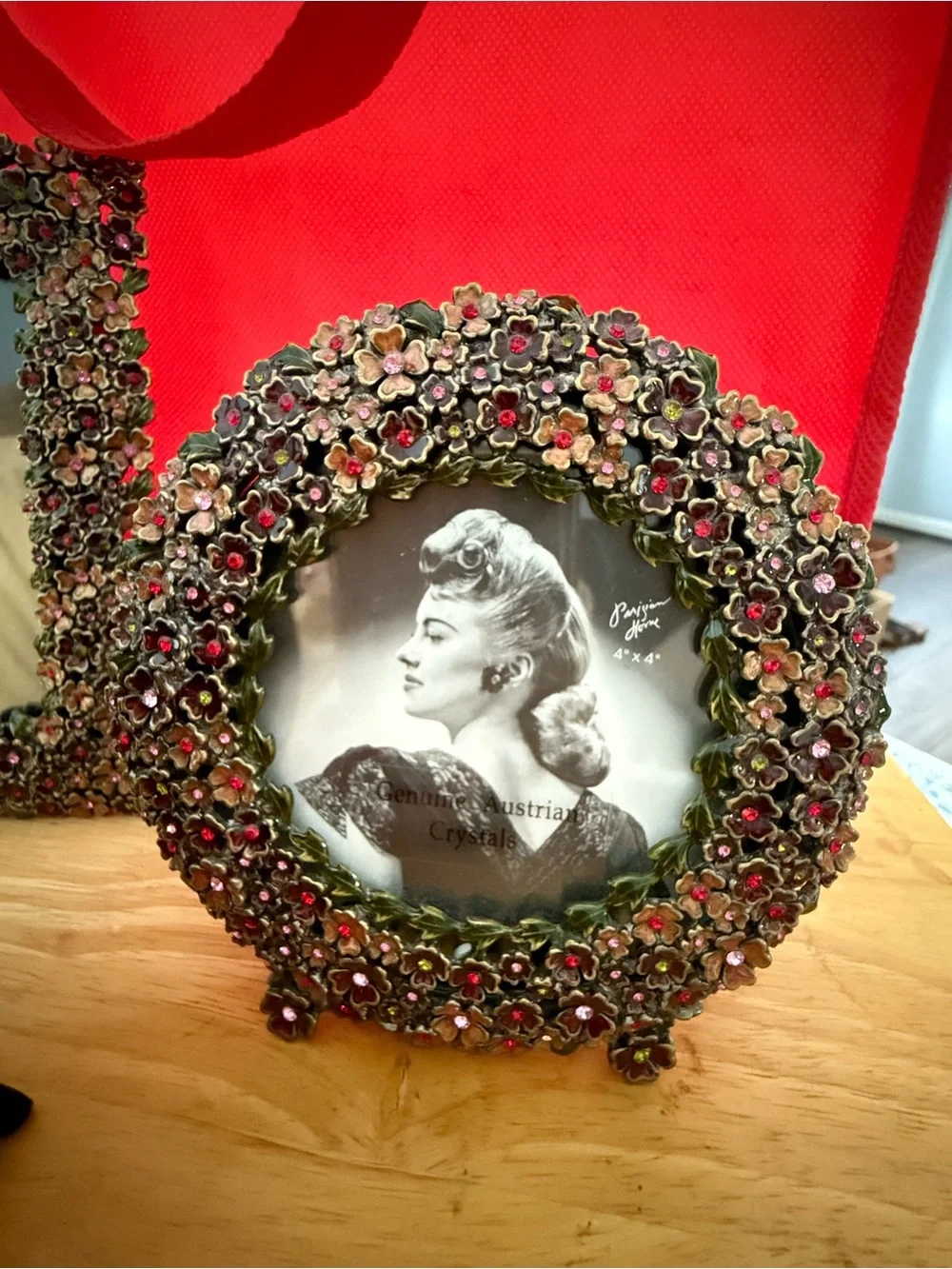 3 BEAUTIFUL Folio Home Austrian Crystal Floral Picture Frames